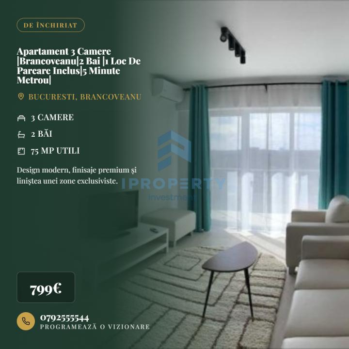 Apartament 3 Camere |Brancoveanu|2 Bai |1 Loc De Parcare Inclus|5 Minute Metrou| - fotografie proprietate 1