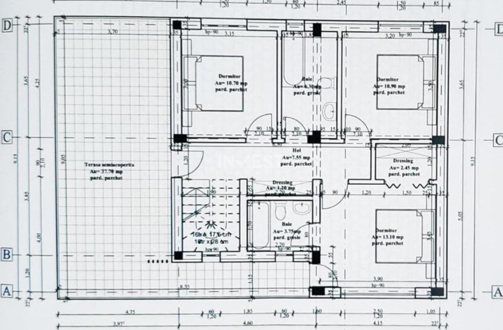 Casa individuala , 4 camere, 3 bai, garaj 26 mp , terasa 40 mp, VALEA ADANCA - 28