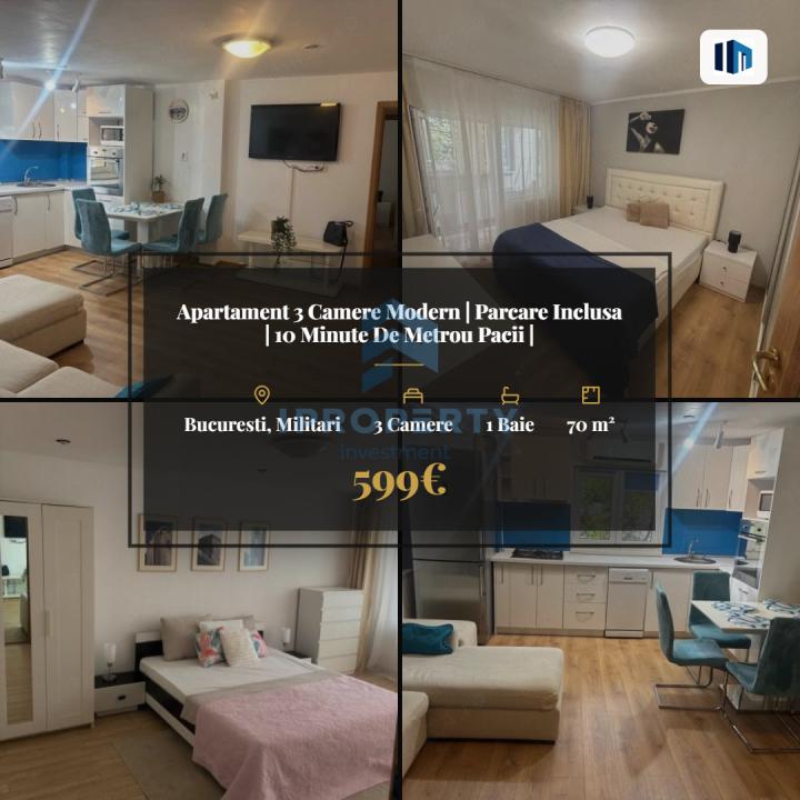 Apartament 3 Camere Modern | Parcare Inclusa | 10 Minute De Metrou Pacii |  - fotografie proprietate 1