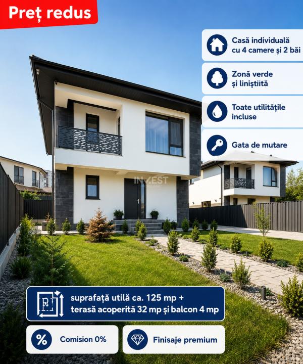 Casă individuală finalizată cu 4 camere în zona Bucium - comision 0% - 1
