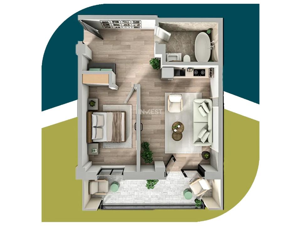 APARTAMENT CU 2 CAMERE, ETAJ 1, 50 MP IASI, TVA INCLUS IN PRET, CARTIER PRIVAT ! - 9