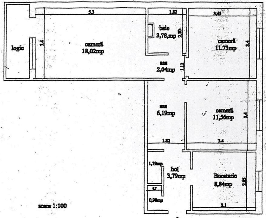 Apartament 3 camere, etaj intermediar, zona Alexandru cel Bun-Zimbru - 1