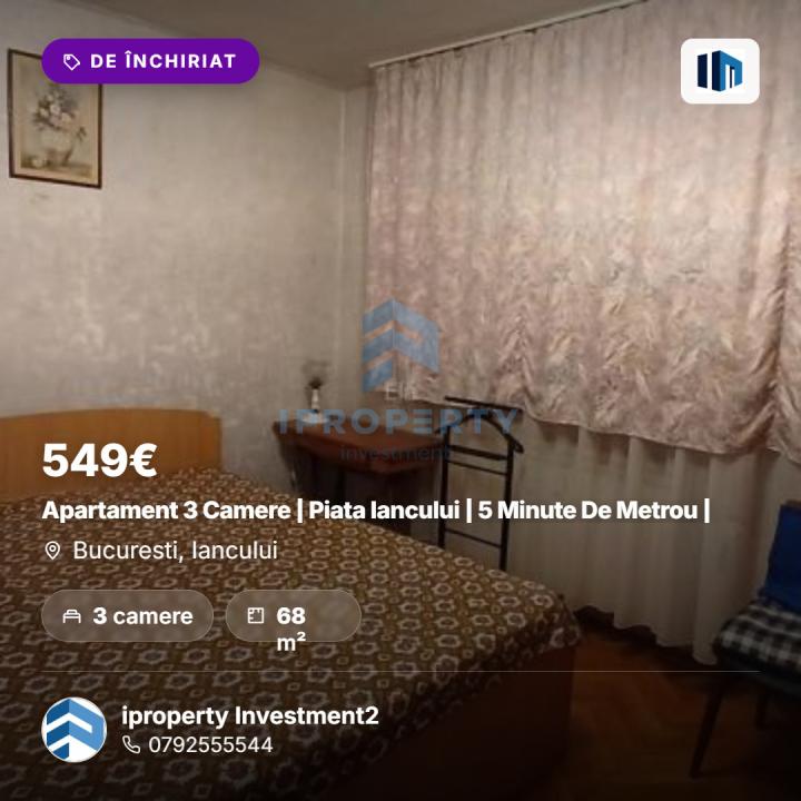Apartament 3 Camere | Piata Iancului | 5 Minute De Metrou |  - fotografie proprietate 1