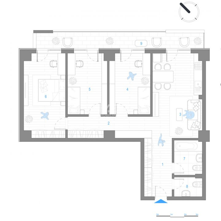 APARTAMENT 4 CAMERE, 103 MP, ETAJ INTERMEDIAR, NICOLINA, COMISION 0% !!!! - 13