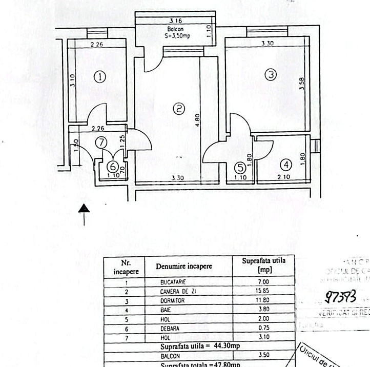 Apartament 2 camere-Tatarasi-str Ciurchi-48 mp - 1