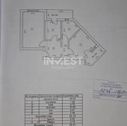 Apartament 2 camere decomandat - etaj intermediar - Baza 3 - 6