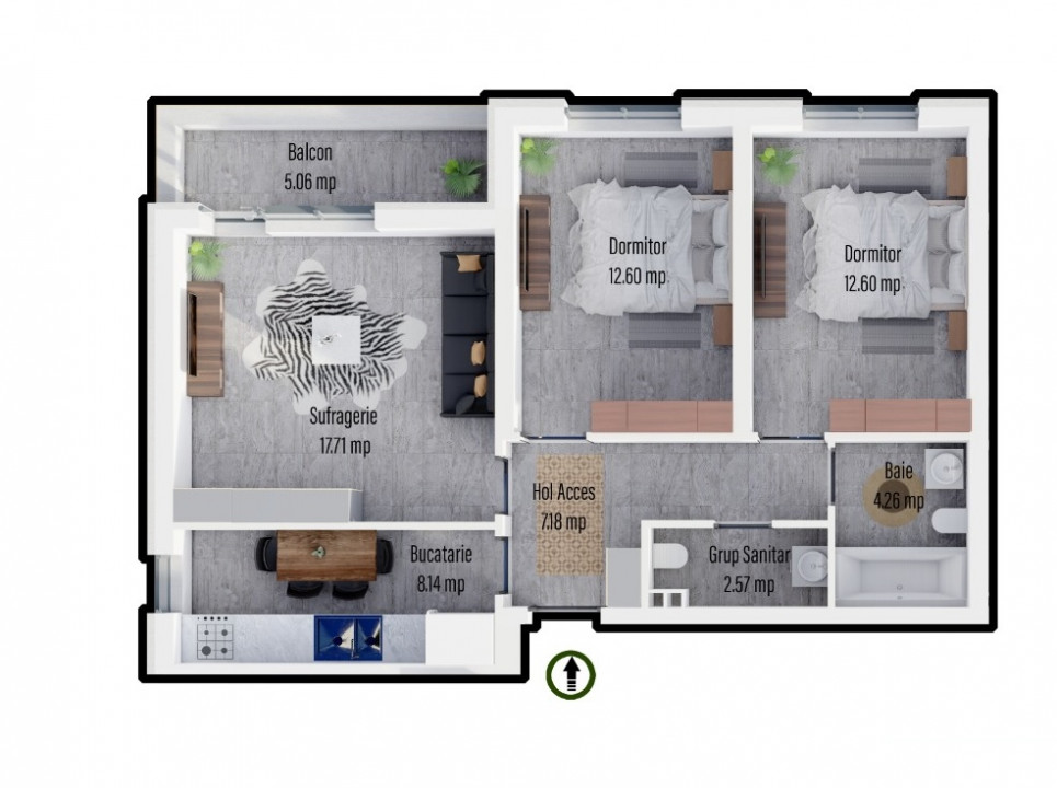 Apartament 3 camere decomandat - Militari Residence — Militari