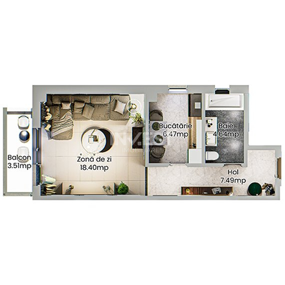 Apartament 1 cameră - spațios într-un complex rezidențial nou din Podu Roș - 13