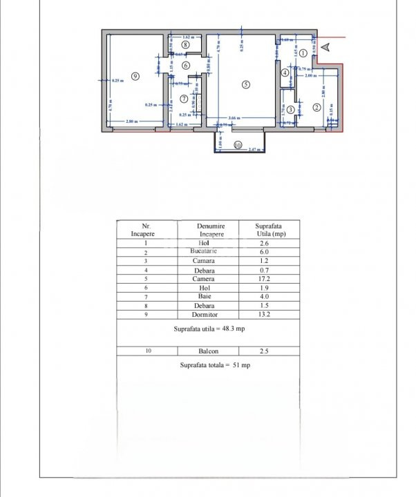 CENTRAL- apartament 2 camere, bloc fara risc - 2