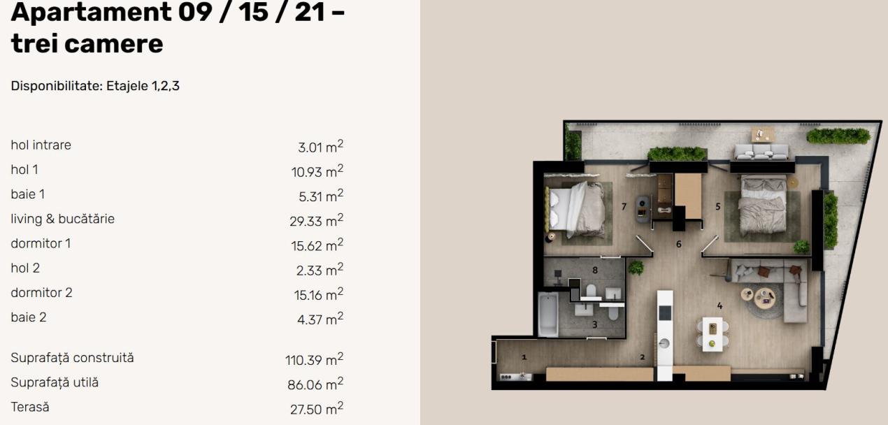 Apartament 3 camere in Bloc boutique - langa metrou Obor — imaginea 3
