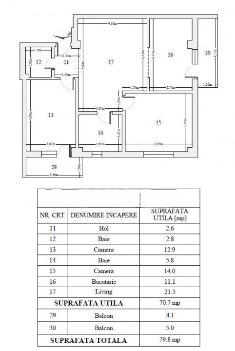 Apartament 3 camere, 2 băi, bloc nou cu lift — Valea Lupului, Iași - 10