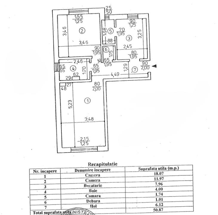 APARTAMENT DECOMANDAT, 2 CAMERE , 51 MP UTILI, PODU ILOAIEI - 1