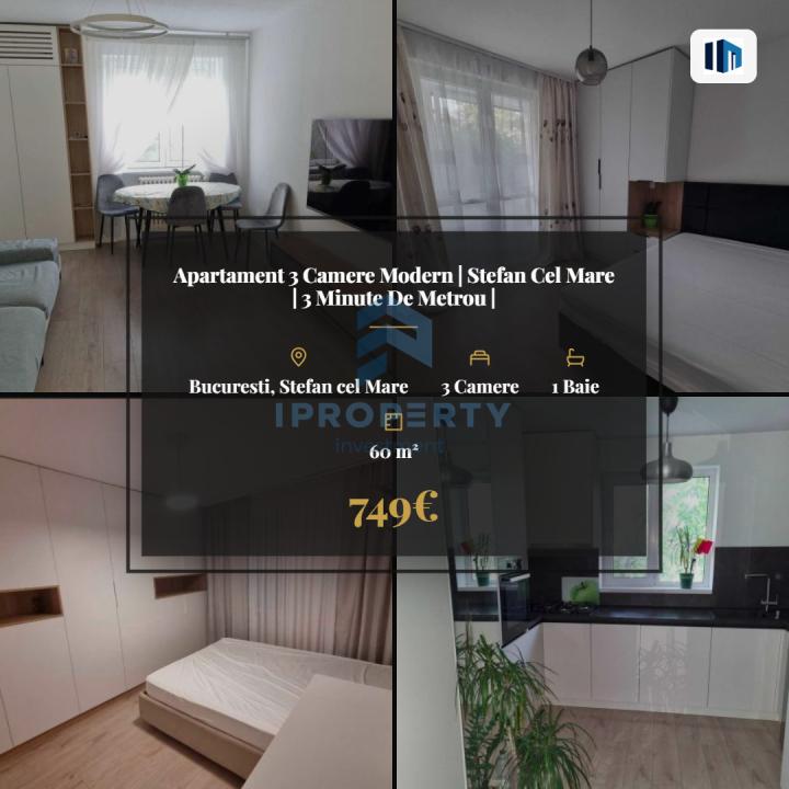 Apartament 3 Camere Modern  | Stefan Cel Mare | 3 Minute De Metrou | - fotografie proprietate 1