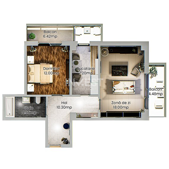 Apartament 2 camere - spațios într-un complex rezidențial nou din Podu Roș - 25