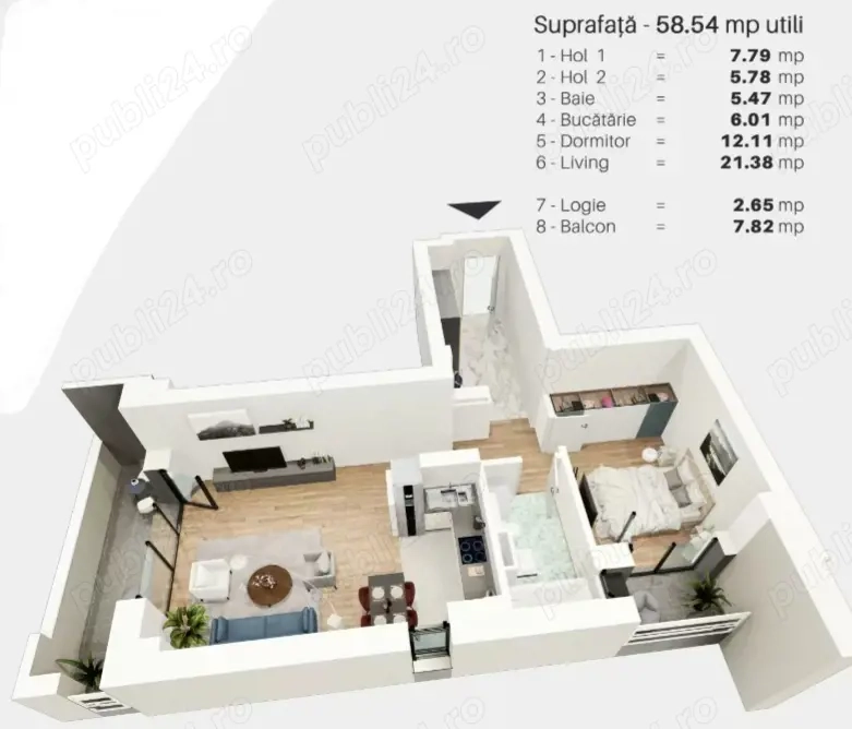 Apartament 2 camere bloc nou  IRIS Aradului - Image 9