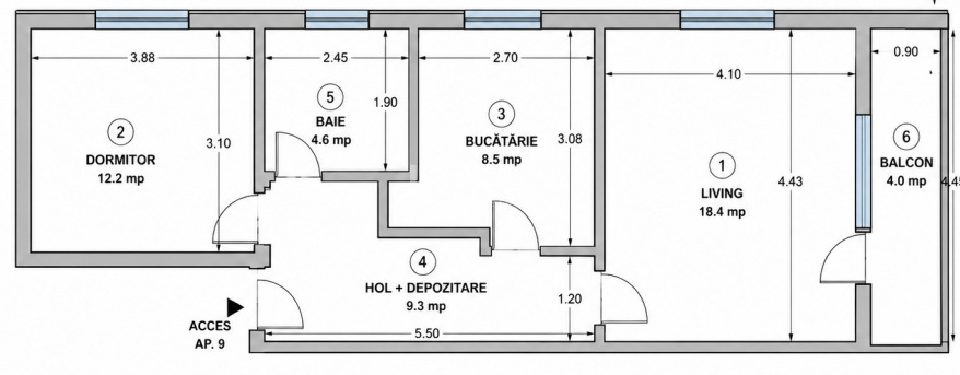 Apartament 2 camere, decomandat, la prima închiriere – Bloc nou, Popas Păcurari - 9