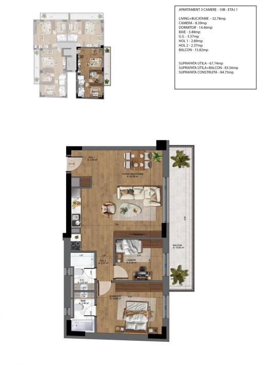 Apartament de 3 camere langa Piața Unirii — imaginea 3