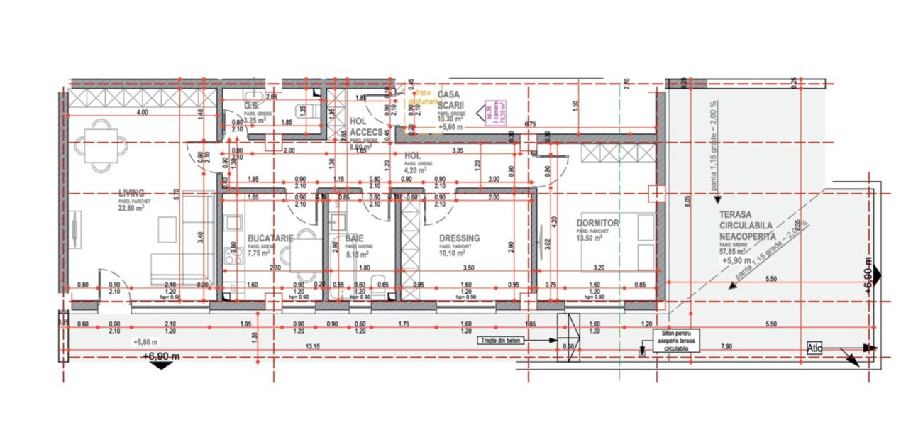 PENTHOUSE 3 CAMERE , 75 MP UTILI SI 58 MP TERASA , ZONA GALATA - 1