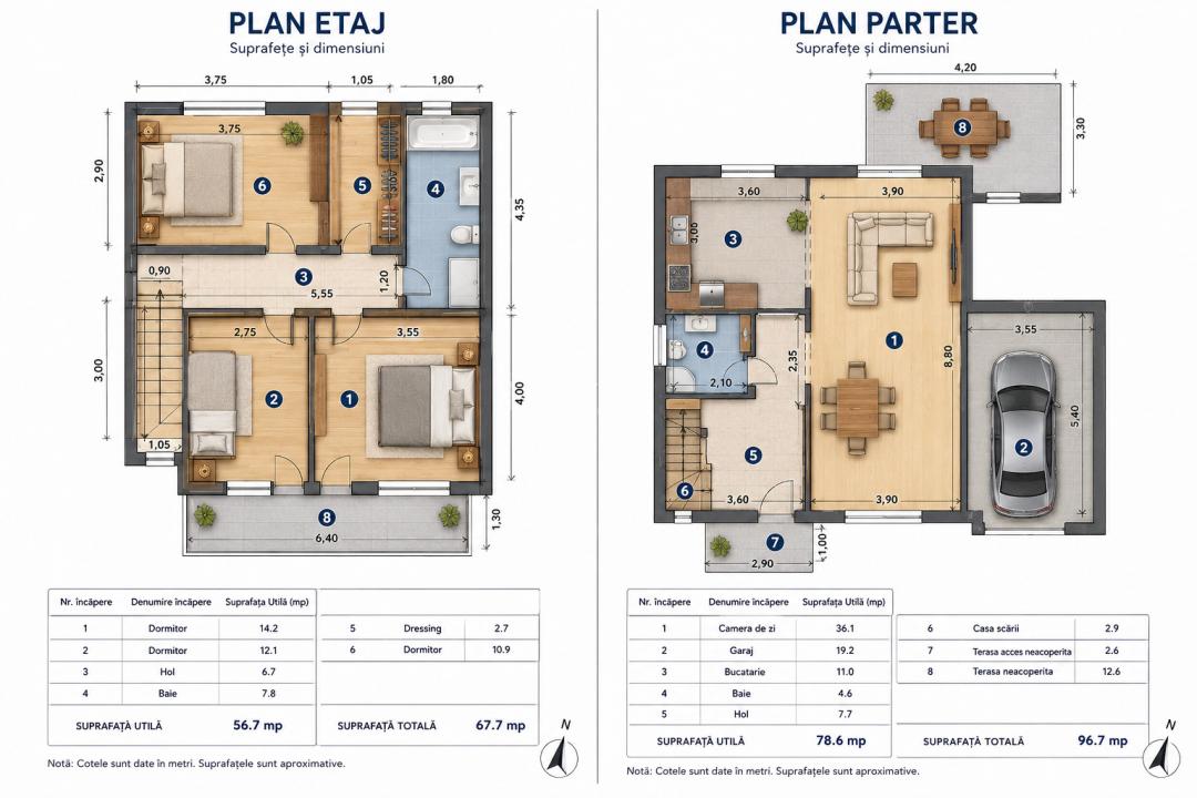 Vilă individuală cu garaj, teren 700 mp — Valea Lupului, Iași | Comision 0% - 2