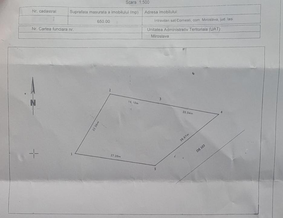TEREN intravilan - CORNESTI 650 MP, 31.900 EURO