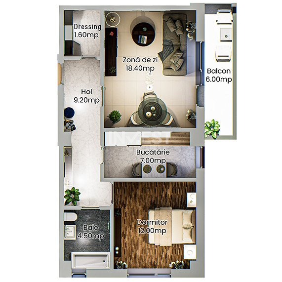 Apartament 2 camere - spațios într-un complex rezidențial nou din Podu Roș - 23