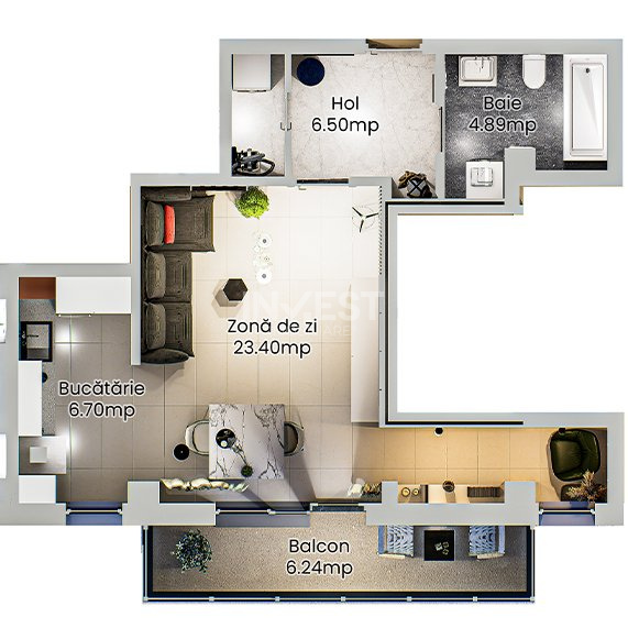 Apartament 1 cameră - spațios într-un complex rezidențial nou din Podu Roș - 12
