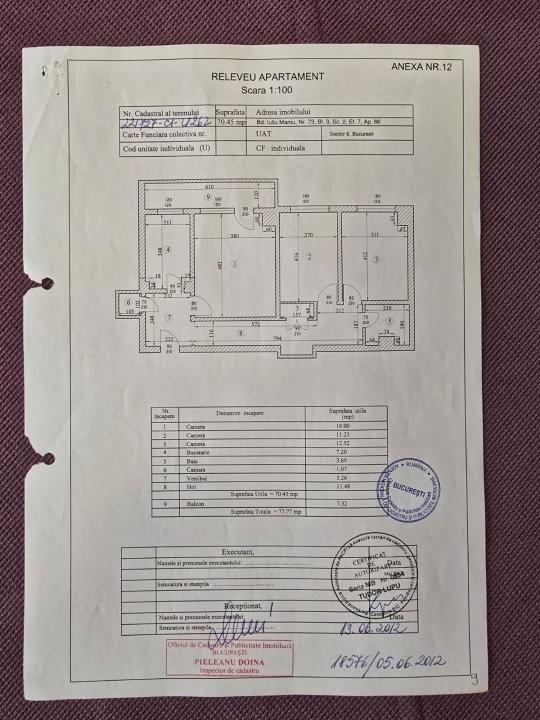 Apartament 3 camere Militari Gorjului Pacii balcon decomandat 77mp
