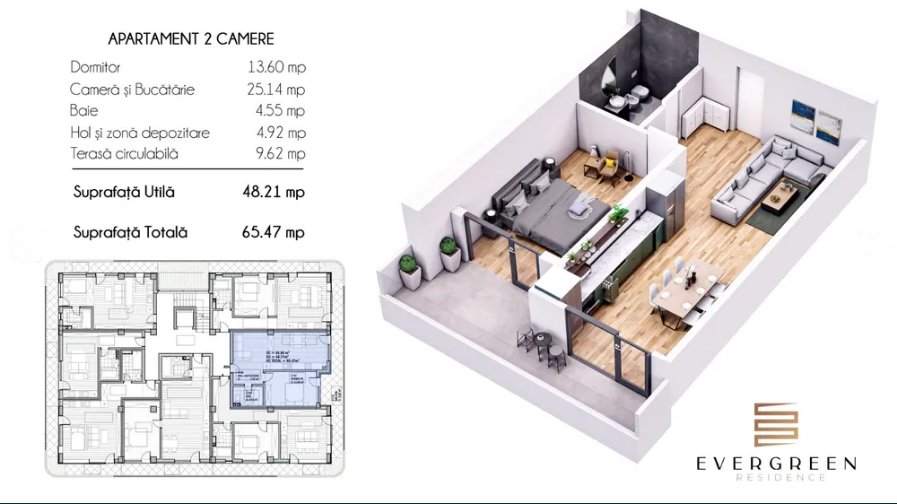 Apartament 2 Camere - Evergreen Residence - Mamaia Nord