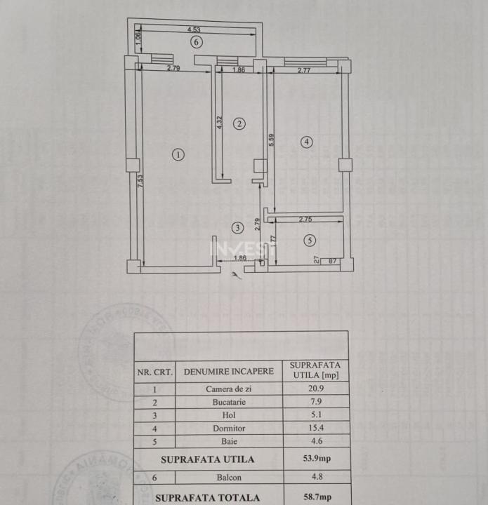 2 Camere Decomandat 59mp mobilat Popas Pacurari, Iasi - 7
