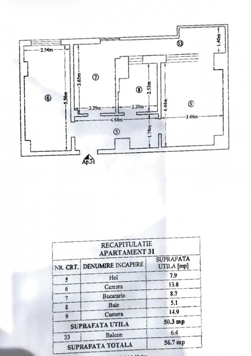 Apartament 2 camere-Bloc Nou-Intabulat - 10