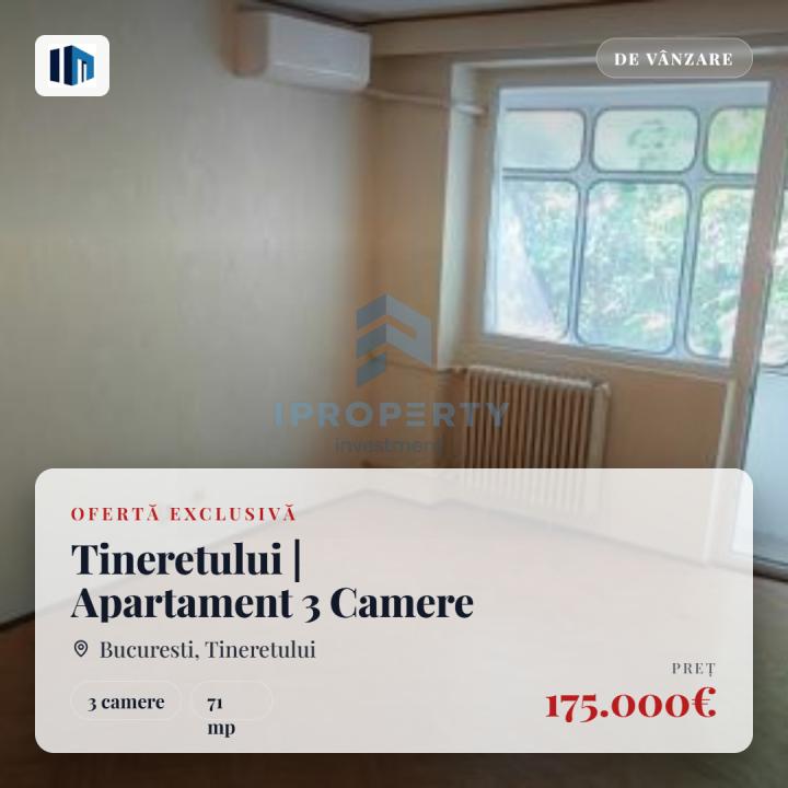 Tineretului | Apartament 3 Camere De Vanzare | Metrou 5 Minute - fotografie proprietate 1