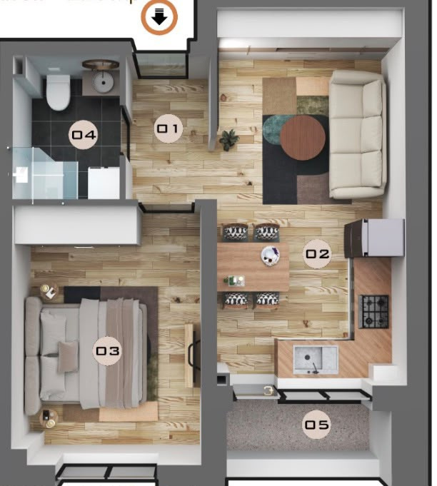 Apartament cu 2 camere Militari Residence - finalizare martie 2027