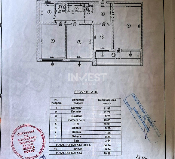 Apartament 3 camere decomandat-71mp-etaj intermediar-Piata Nicolina - 9