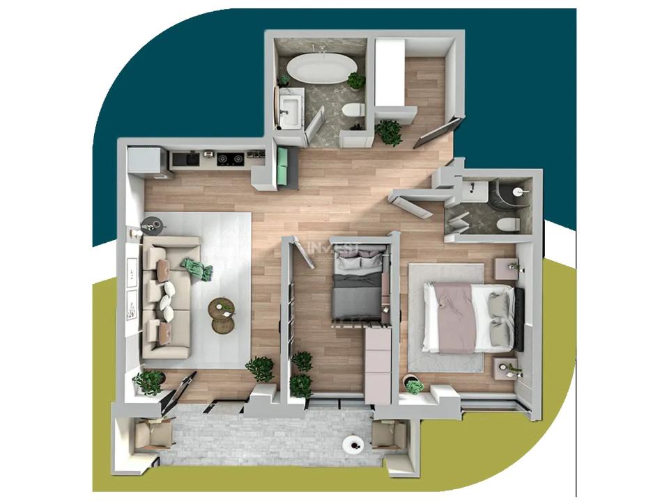 APARTAMENT CU 3 CAMERE, ETAJ 1, 67 MP IASI, CARTIER PRIVAT ! - 2