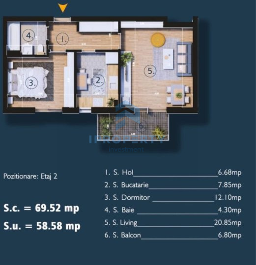 Apartament 2 Camere Modern | Zona Trapezului | Parcare Inclusa | Pet Friendly | - fotografie proprietate 6