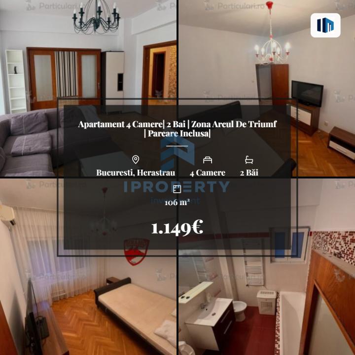 Apartament 4 Camere| 2 Bai | Zona Arcul De Triumf | Parcare Inclusa| - fotografie proprietate 1