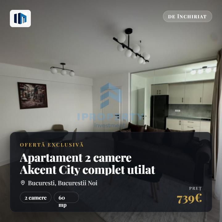 Apartament 2 camere Akcent City complet utilat si mobilat - fotografie proprietate 1